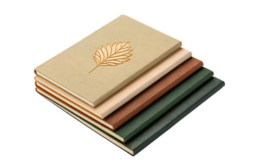 Elegant Leaf-Embossed Notebooks A Set of Four Earth-Toned Journals for Note-Taking and Creative Writing