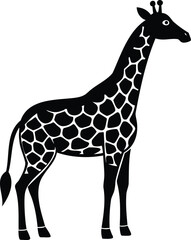 Obraz premium Stylized Silhouette of a Giraffe with Distinct Markings on White Background