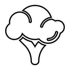 Cauliflower line icon design. Cauliflower thin black outline symbol vector illustration. editable stroke icon on transparent background.