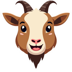 Fototapeta premium Smiling Goat Cartoon Illustration Isolated on Black Background for Design and Print