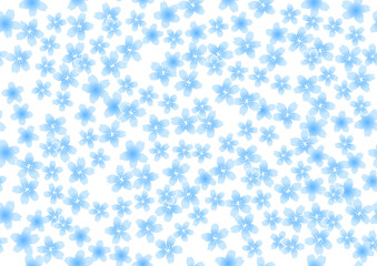 Japanese pattern, floral pattern, simple cherry blossom seamless background, blue, transparent background 和柄 花柄 シンプルな桜シームレス背景 青色 透過背景