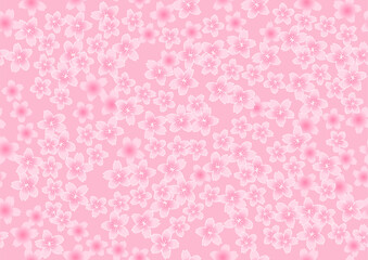 Japanese pattern, floral pattern, simple cherry blossom seamless background, pink 和柄 花柄 シンプルな桜シームレス背景 ピンク