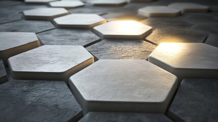 Abstract geometric pattern of hexagonal shapes.