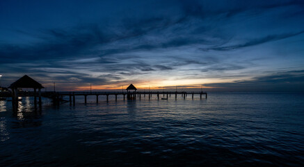 Fototapeta premium Sunsets, Jetties Piers and Beaches in Thailand