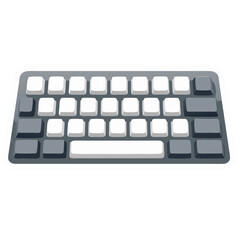 Simple Illustration of a Computer Keyboard on a Black Background for Digital Media