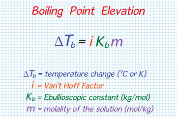 Boiling Point Elevation. School. Notebook. Cage. Homework.  Education. Science. Vector illustration.