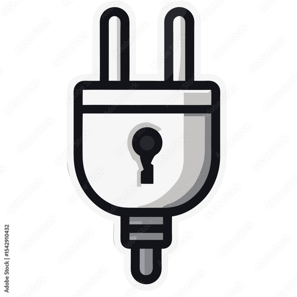 Poster digital security and power protection: an icon of secure electrical connection