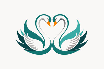 swans on a white background