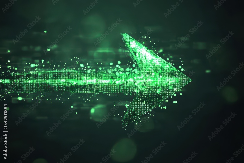 Poster dynamic tech green arrow motion effect graphic design for modern digital projects, tech green arrow 