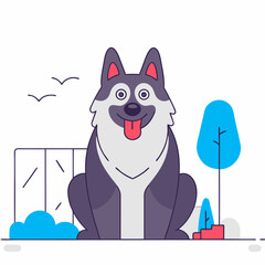 smiling germen shepherd family pet 