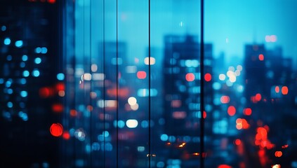 Blurred Glass Facade of a Contemporary Corporate Office Building in a Financial District
