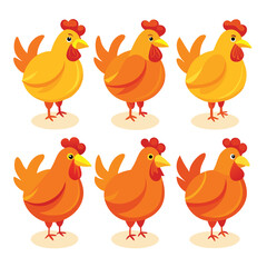  Six rotisserie set isolated on white background