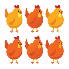  Six rotisserie set isolated on white background