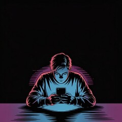 silhouette vector design of people playing smartphone