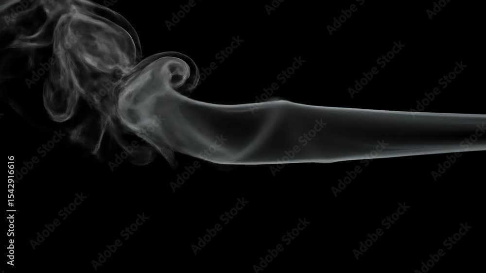 Poster abstract smoke formation against black background grey white swirls dynamic movement design element 