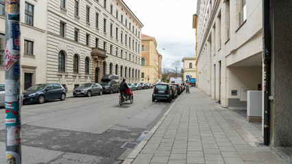 Charming European Street Scene with Cyclist