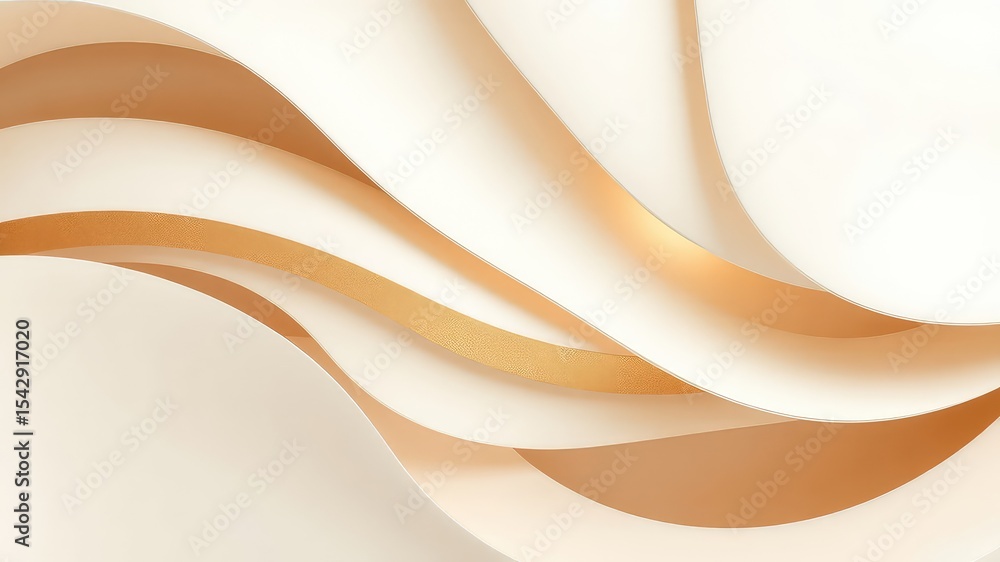 Poster abstract curves in warm tones gentle waves and soft shadows create a visually soothing and modern ba
