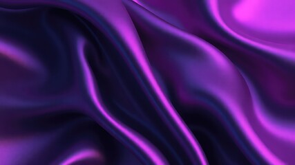 Luxury Texture with Smooth, Vibrant Purple Fabric Displaying Flowing, Elegant Curves and Subtle Shimmers