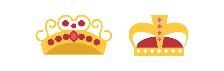 Set of King crowns templates
