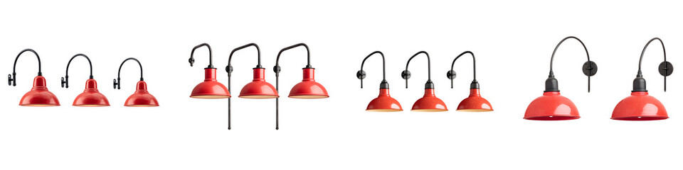 Obraz premium Vintage industrial red lamps in a row