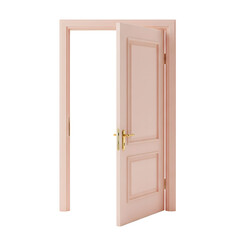 Open door minimalist 3D rendering in a soft and smooth renderer