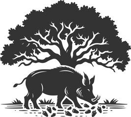Boar animal drawing vector