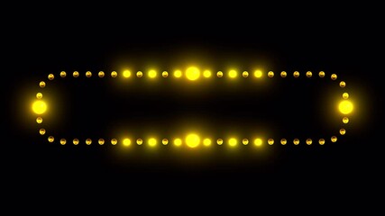 Glowing bulb light marquee frame in an oval loop shape, consisting of sparkling particle lights. Perfect for retro 90s signage, or digital design elements. - Powered by Adobe