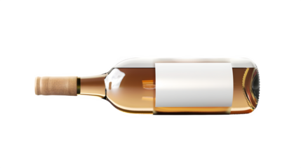 Elegant Rose Wine Bottle Mockup with Blank Label Perfect for Branding and Design Projects