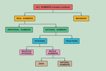 Number system. Education. Science. School. Vector illustration.
