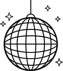 Disco Ball with Stars Outline for Party Celebration and Nightlife
