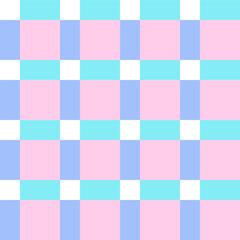 Plaid seamless pattern in pastel colors. Madras design spring, summer holiday textile decorative. Vector check gingham pattern for fabric picnic blanket, tablecloth, dress or napkin.