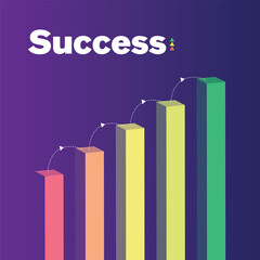 Business success story graph background