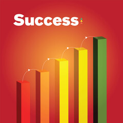 Business success story graph background