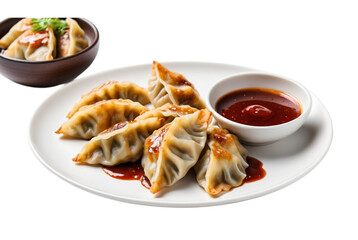 Pan fried gyoza dumplings with sauce dipping ideas