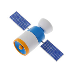 Communications satellite minimalist 3D rendering in a soft and smooth renderer