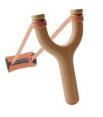 Slingshot minimalist 3D rendering in a soft and smooth renderer
