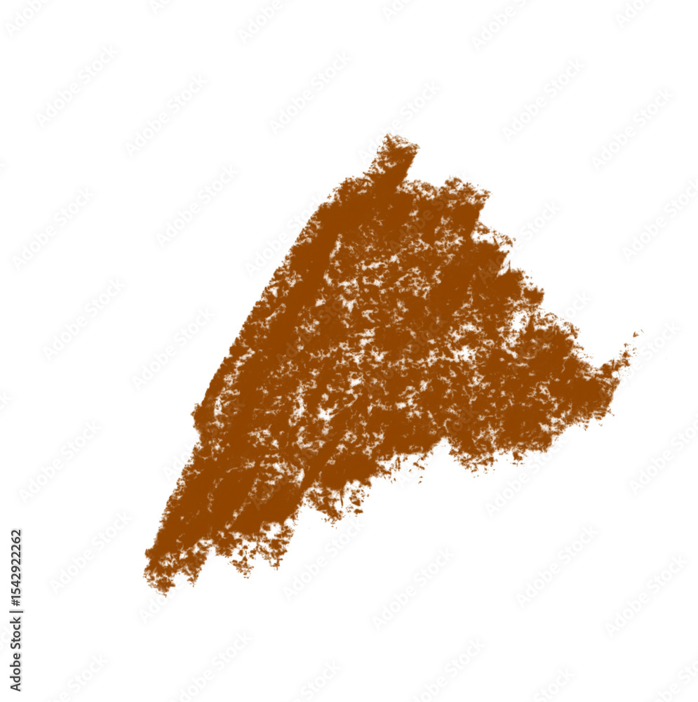 Poster angular brown brushstroke on transparent backdrop for creative projects and digital art compositions