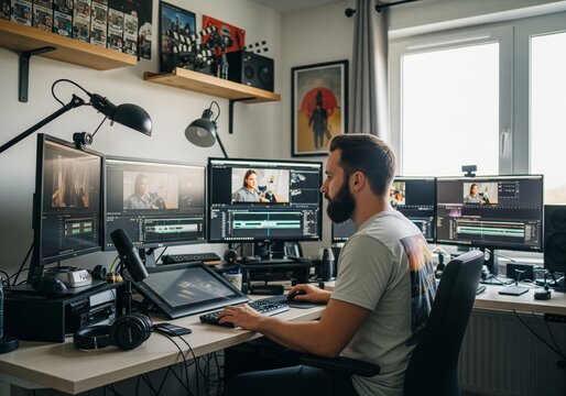 Creative Edit Freelance Video Editor in Home Studio