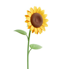 Obraz premium Sun flower minimalist 3D rendering in a soft and smooth renderer