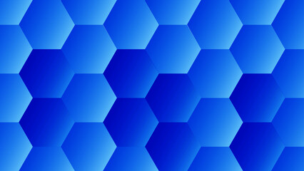 Gradient Blue Hex Tiling Smooth Abstract Geometric Wallpaper