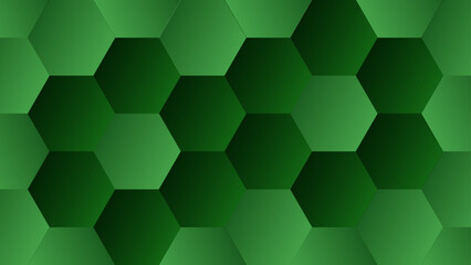 Abstract Cool Geometric Vector Modern Green Hexagon Tiling Background