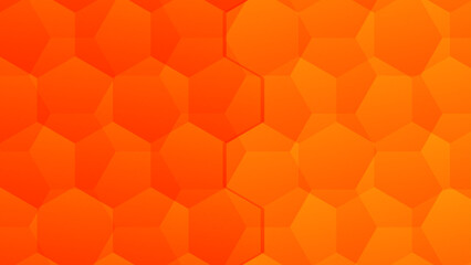 Warm Flowing Abstract Polygon Organic Orange Hex Pattern Background