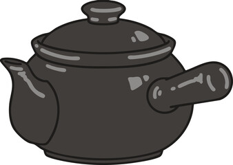 한약을 달일떄 쓰는 약탕기 벡터 이미지