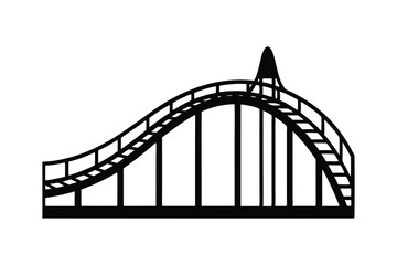 Silhouette art illustration of a roller coaster.eps