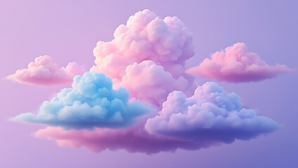 Pastel Cloudscape: Dreamy Pink and Blue Clouds
