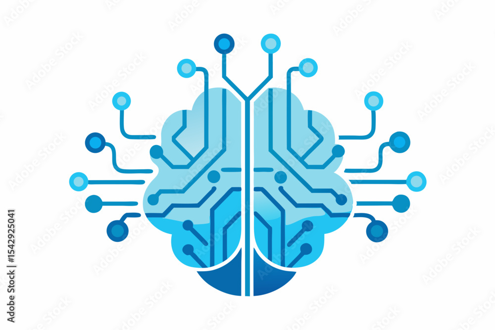 Poster abstract brain circuitry design perfect for tech branding and logo creation