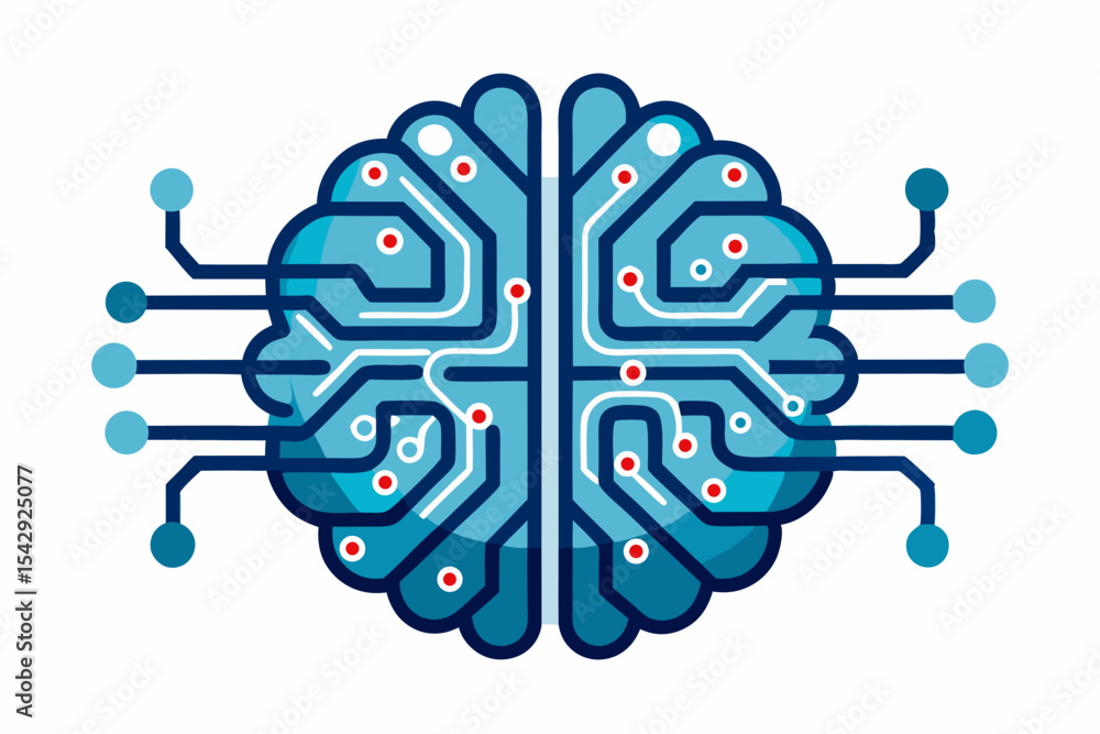 Poster artificial intelligence brain circuitry design a scalable logo for technology companies and ai relat