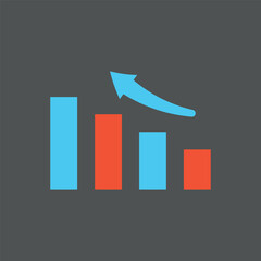 Pie chart in vibrant segments builds a bright and modern visualization icon.