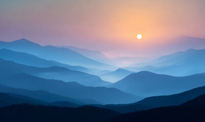 Fototapeta premium sunset in mountains