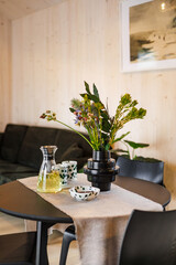 Modern Table Setting in Cozy Living Space